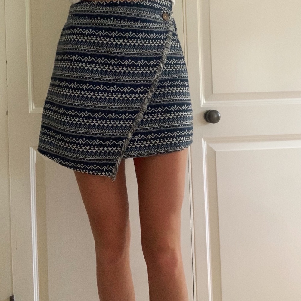 One Way (From LF) Blue Patterned Skirt